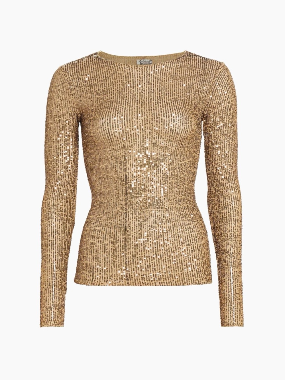 Free People Gold Rush Long-Sleeve Sequin Blouse